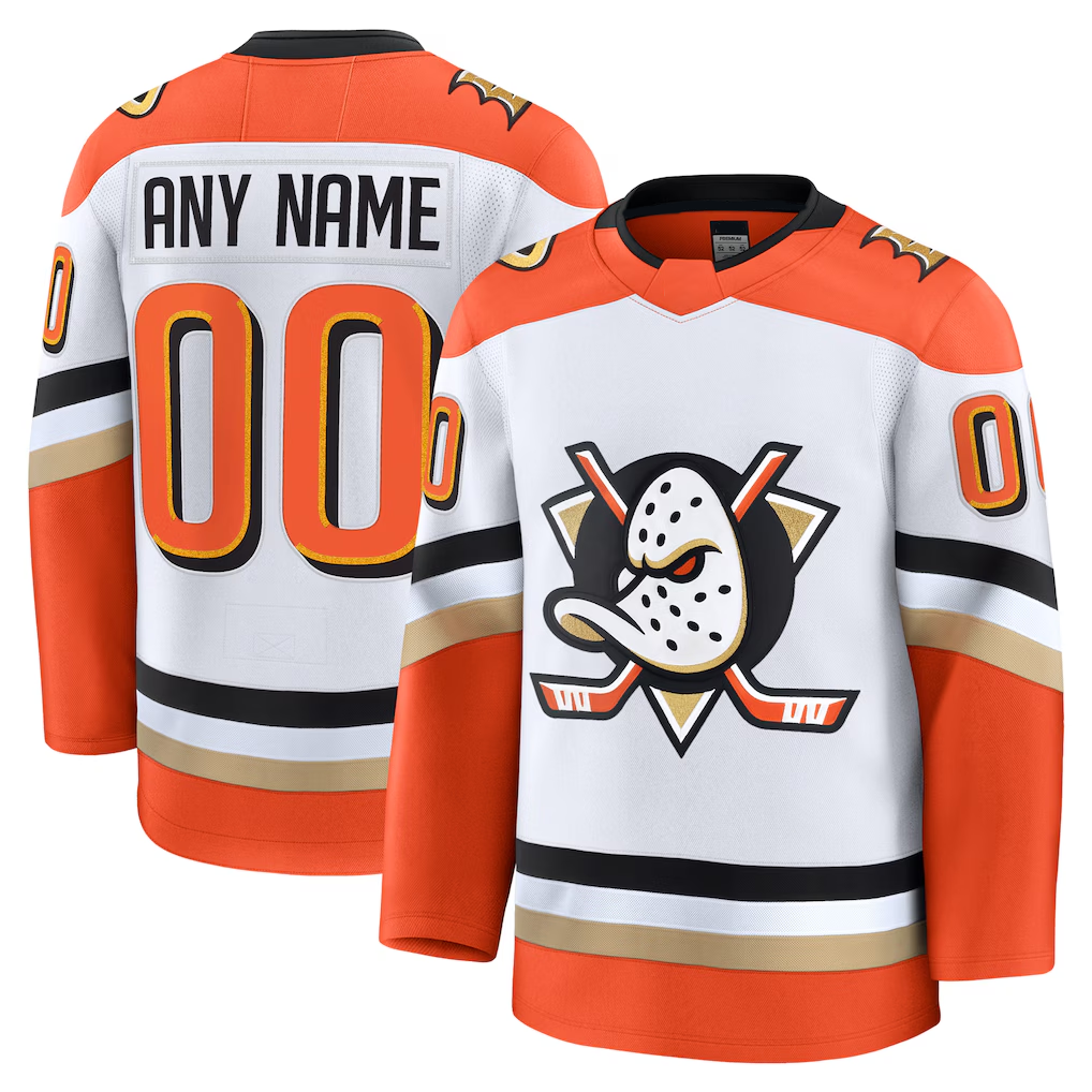 Mdoa Custom A.Ducks White Away Premium Jerseys