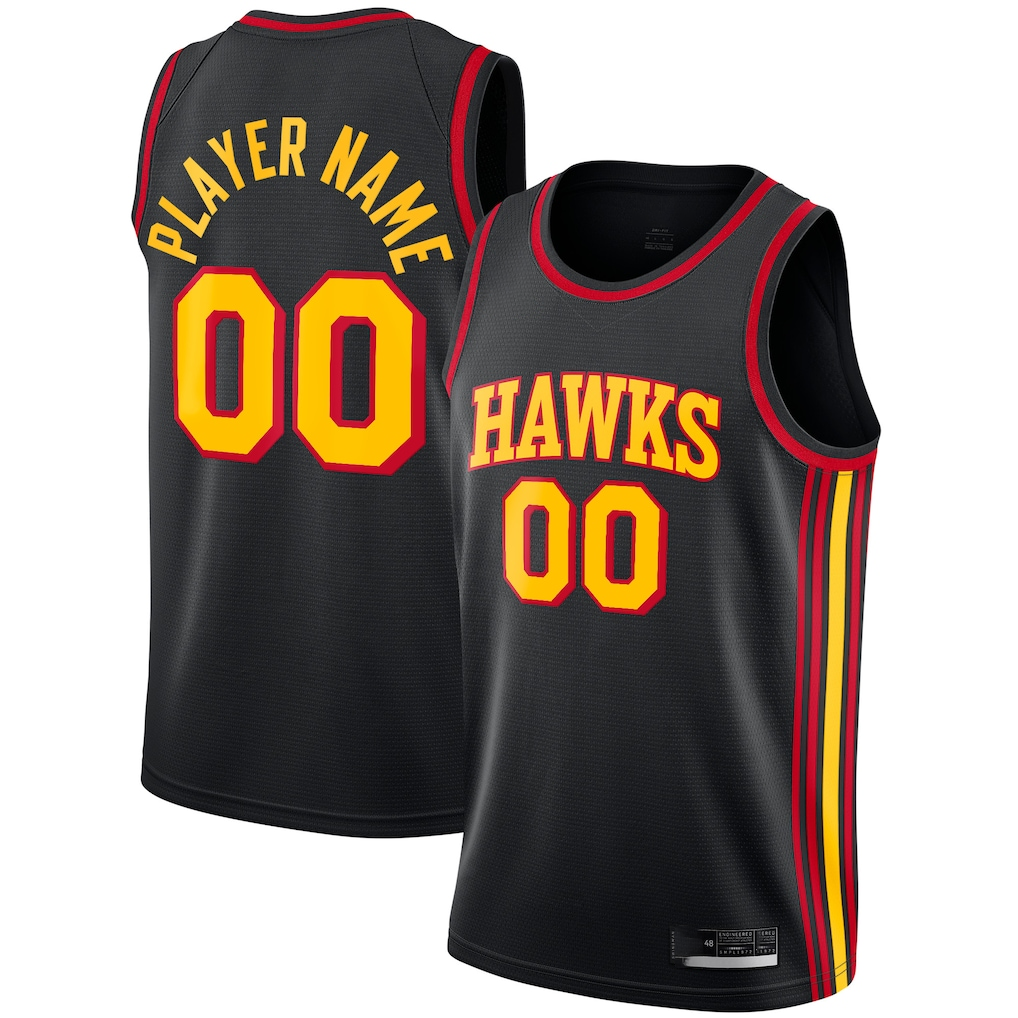 Mdoa Custom A.Hawks  Black Swingman Jerseys - Statement Edition