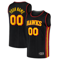 Mdoa Custom A.Hawks Black Fast Break Replica Jerseys - Statement Edition