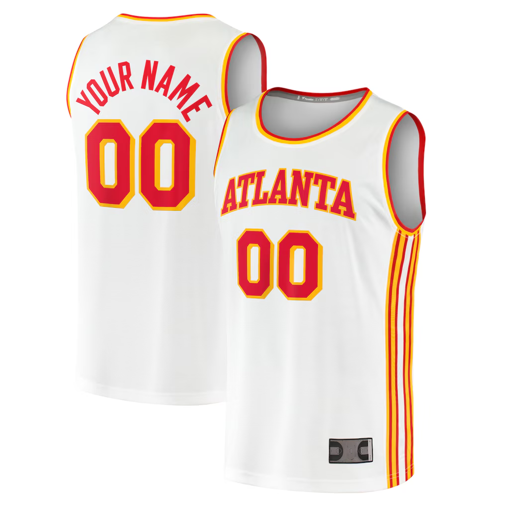 Mdoa Custom A.Hawks White Fast Break Replica Jerseys - Association Edition