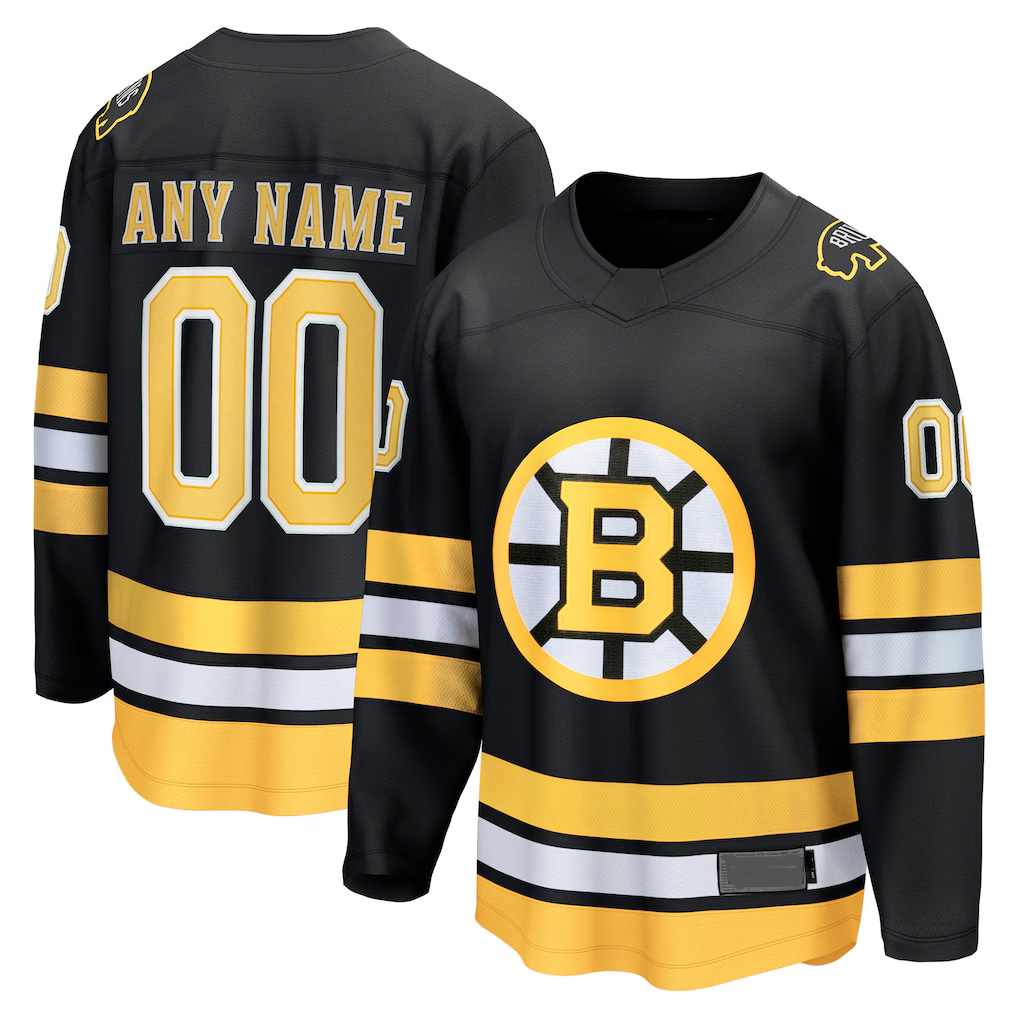 Mdoa Custom B.Bruins Black Home Breakaway Stitched Jerseys