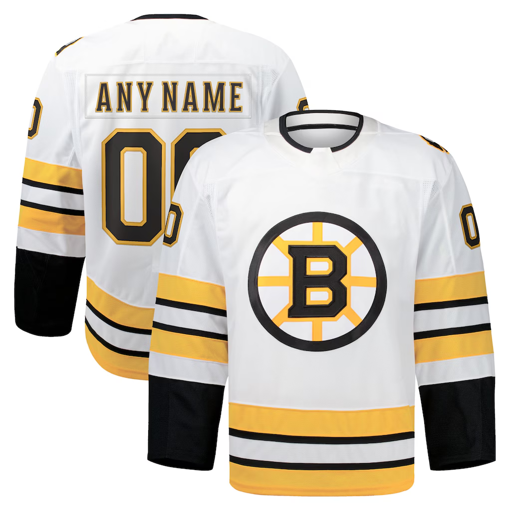 Mdoa Custom B.Bruins White Away Authentic Pro Stitched Jerseys