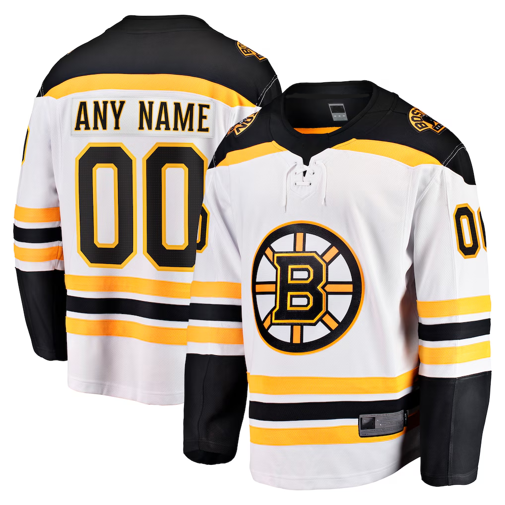 Mdoa Custom B.Bruins White Away Breakaway Stitched Jerseys