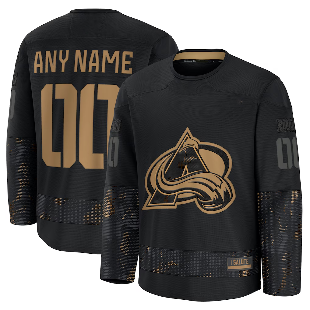 Mdoa Custom C.Avalanche Black 2024 Military Appreciation Practice Jerseys