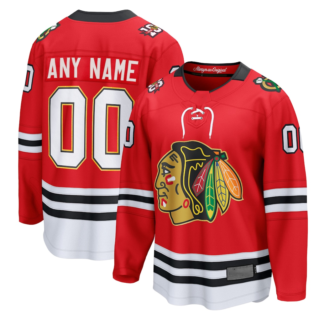 Mdoa Custom C.Blackhawks Red Centennial Breakaway Jerseys