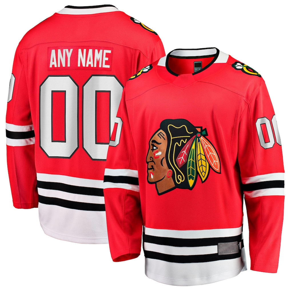 Mdoa Custom C.Blackhawks Red Home Breakaway Jerseys