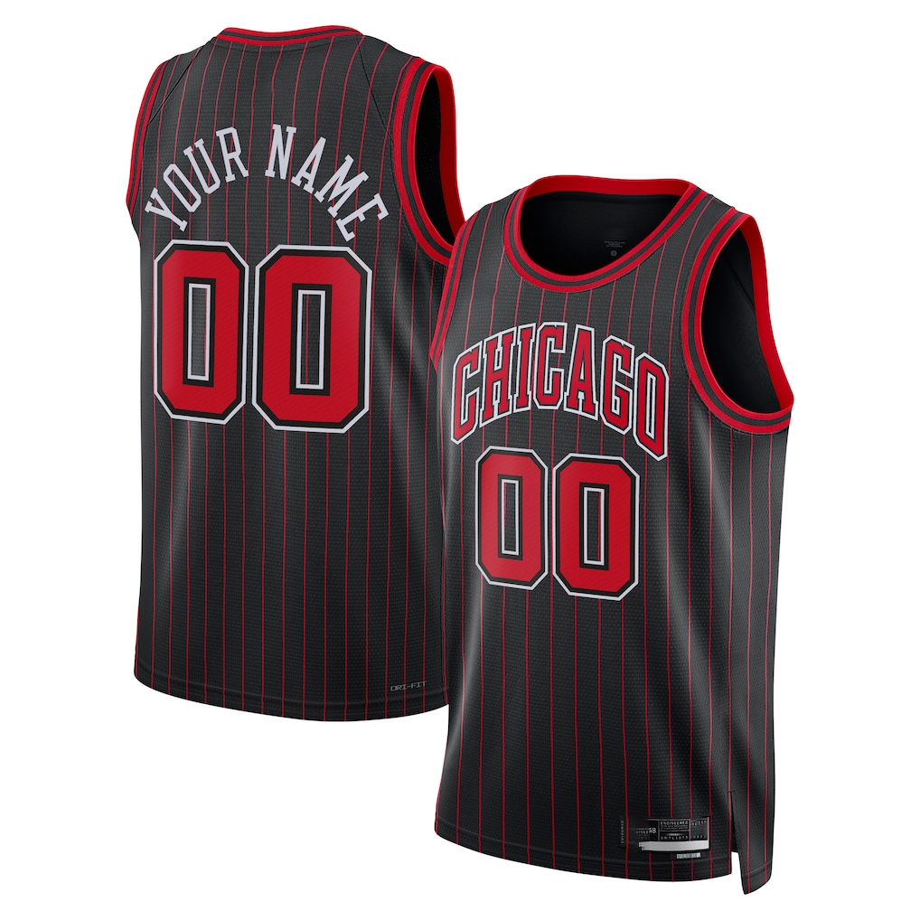Mdoa Custom C.Bulls Black Swingman Jerseys - Statement Edition