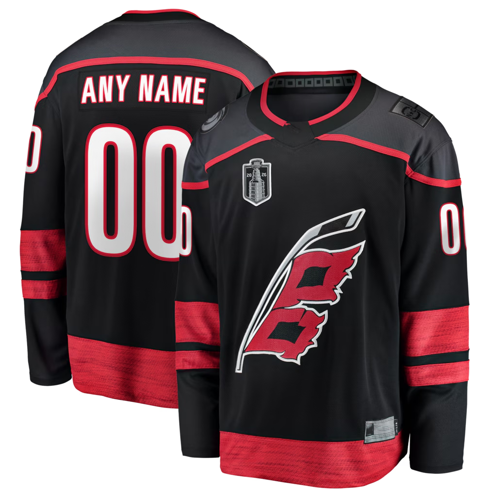 Mdoa Custom C.Hurricanes Black 2026 Stanley Cup Champions Home Breakaway Custom Stitched Jerseys