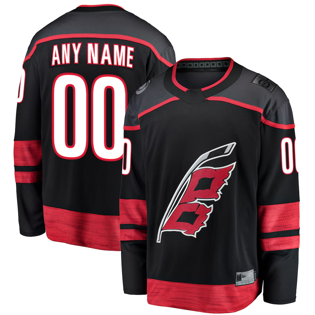Mdoa Custom C.Hurricanes Black Home Breakaway Stitched Jerseys