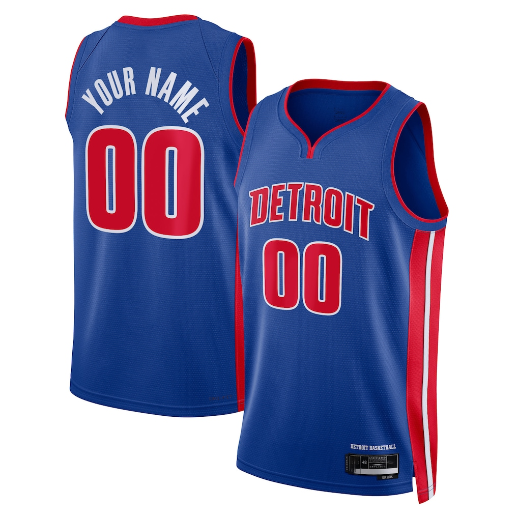 Mdoa Custom D.Pistons Blue Swingman Jerseys - Icon Edition