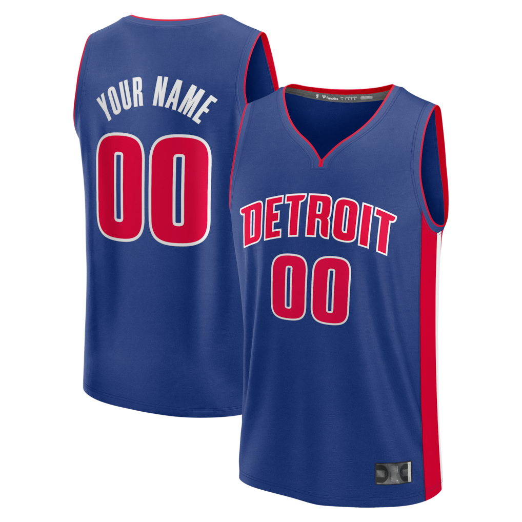Mdoa Custom D.Pistons Blue Fast Break Jerseys - Icon Edition