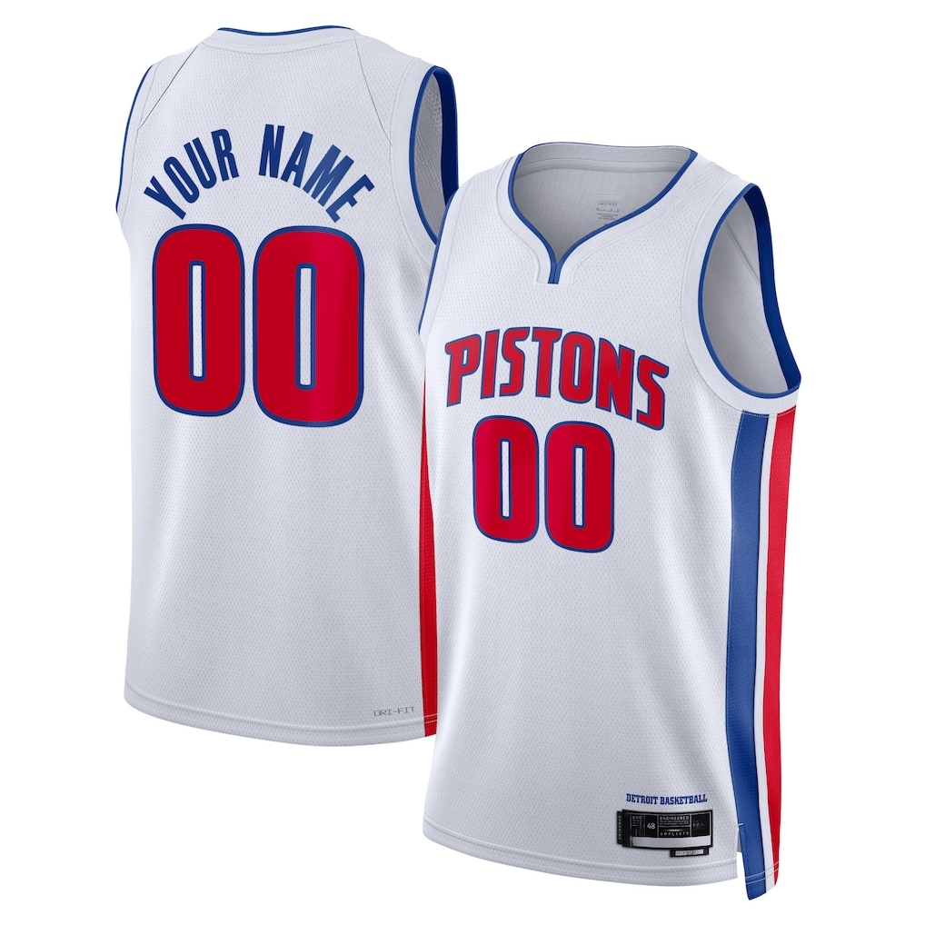 Mdoa Custom D.Pistons White Swingman Jerseys - Association Edition