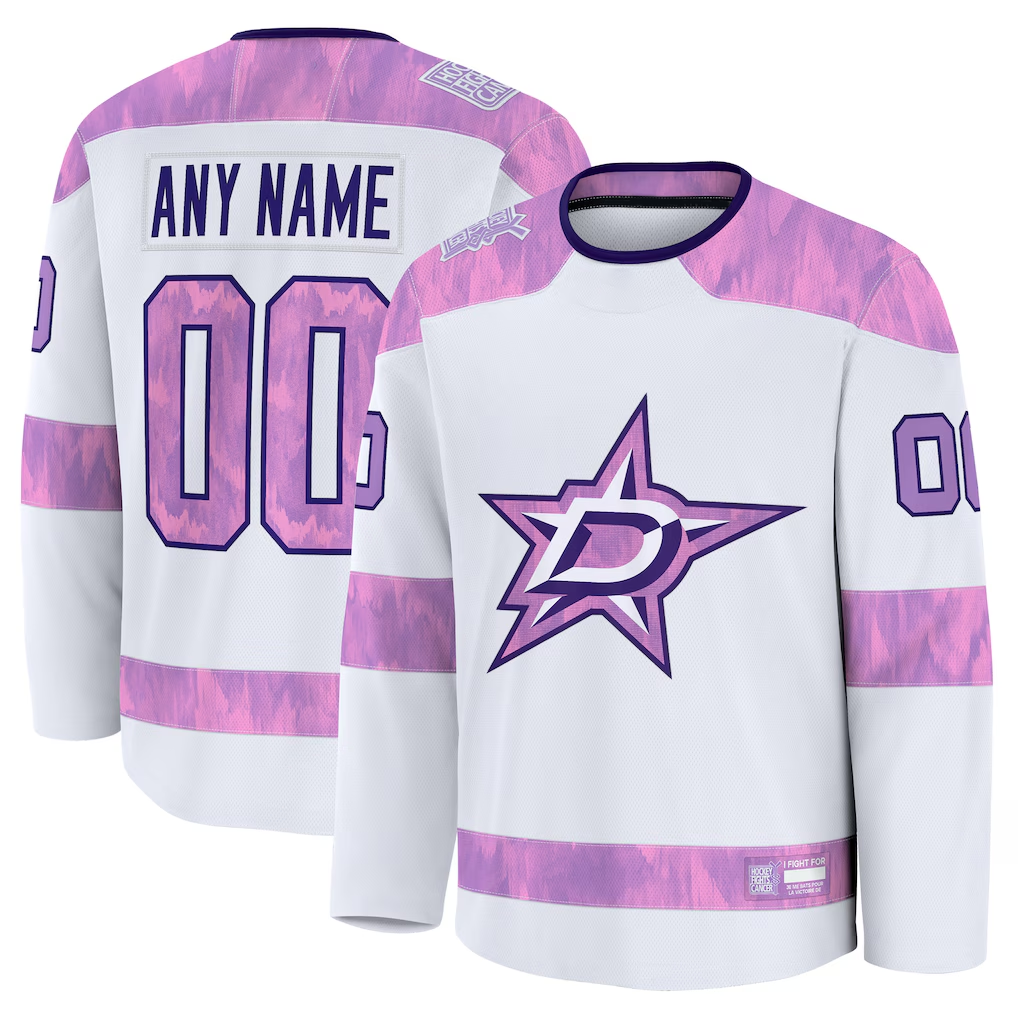 Mdoa Custom D.Stars White 2024 Hockey Fights Cancer Practice Jerseys
