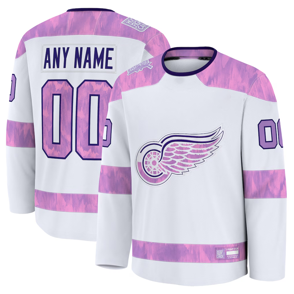 Mdoa Custom DR.Wings White 2024 Hockey Fights Cancer Practice Jerseys