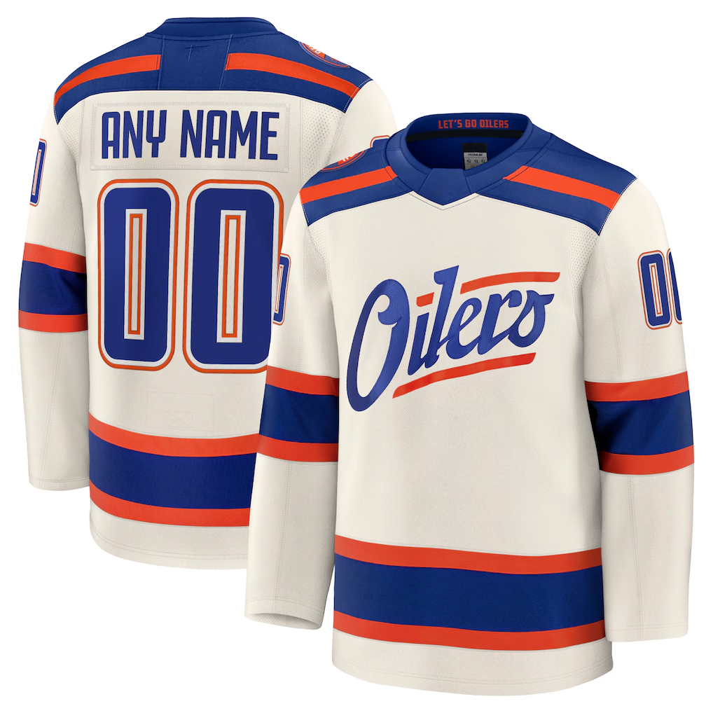 Mdoa Custom E.Oilers Light Beige Alternate Premium Jerseys
