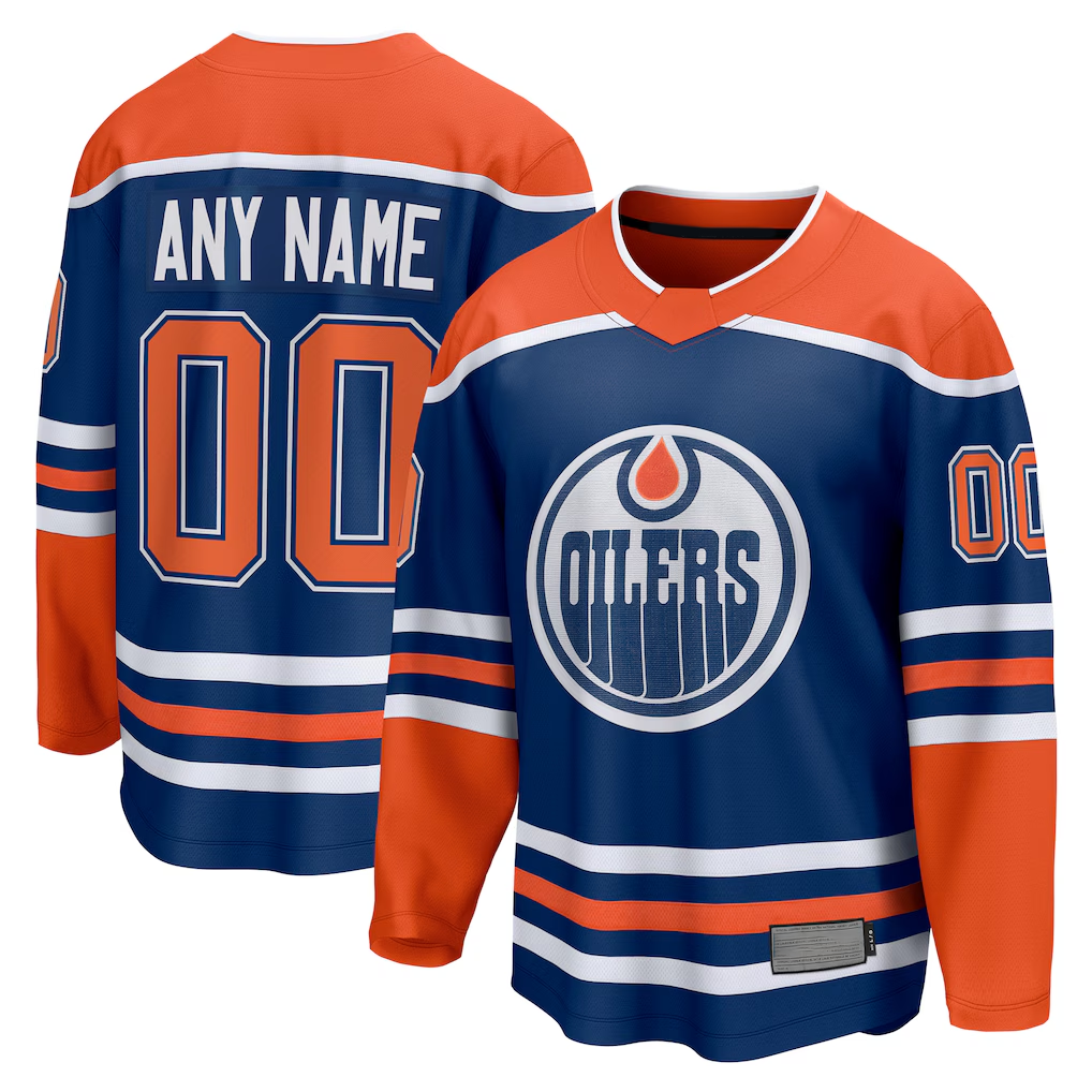 Mdoa Custom E.Oilers Royal Home Breakaway Jerseys