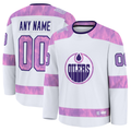 Mdoa Custom E.Oilers White 2024 Hockey Fights Cancer Practice Jerseys