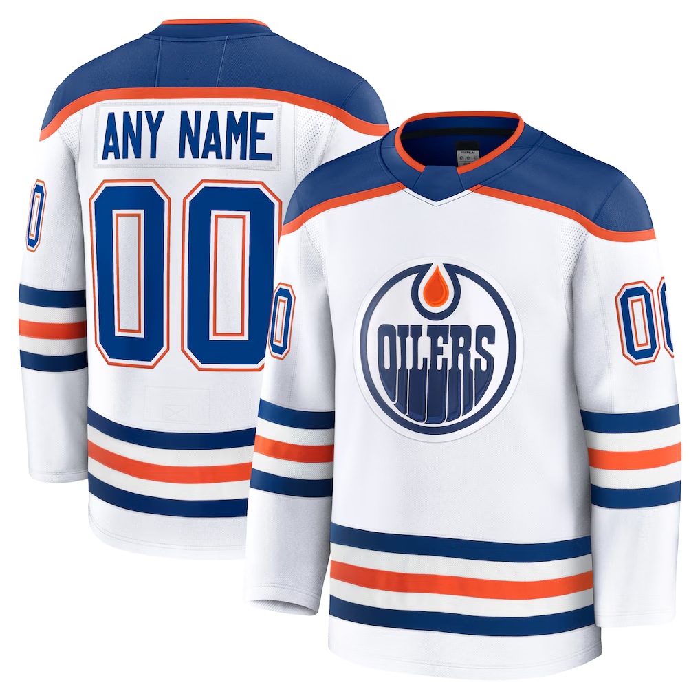 Mdoa Custom E.Oilers White Away Premium Jerseys