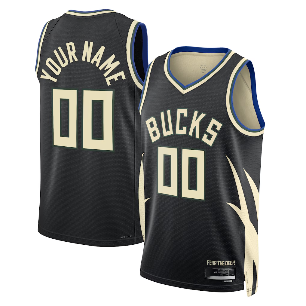 Mdoa Custom M.Bucks Black 202223 Swingman Jerseys - Statement Edition
