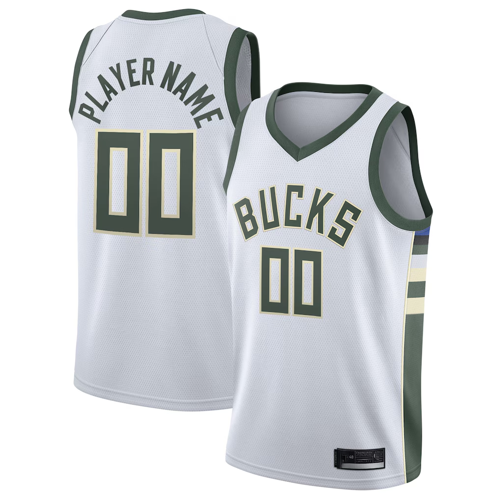 Mdoa Custom M.Bucks White 202021 Swingman Custom Jerseys - Association Edition