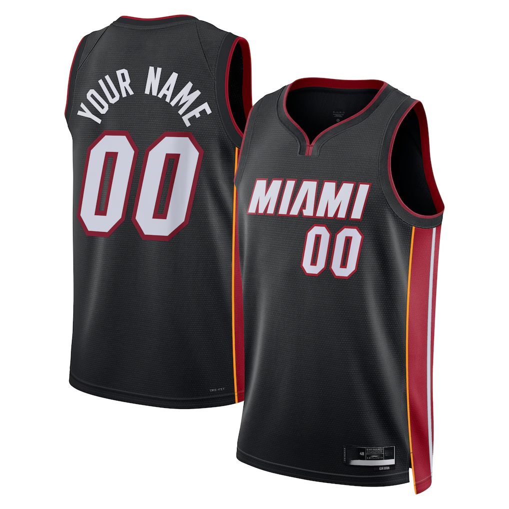 Mdoa Custom M.Heat Black Swingman Jerseys - Icon Edition
