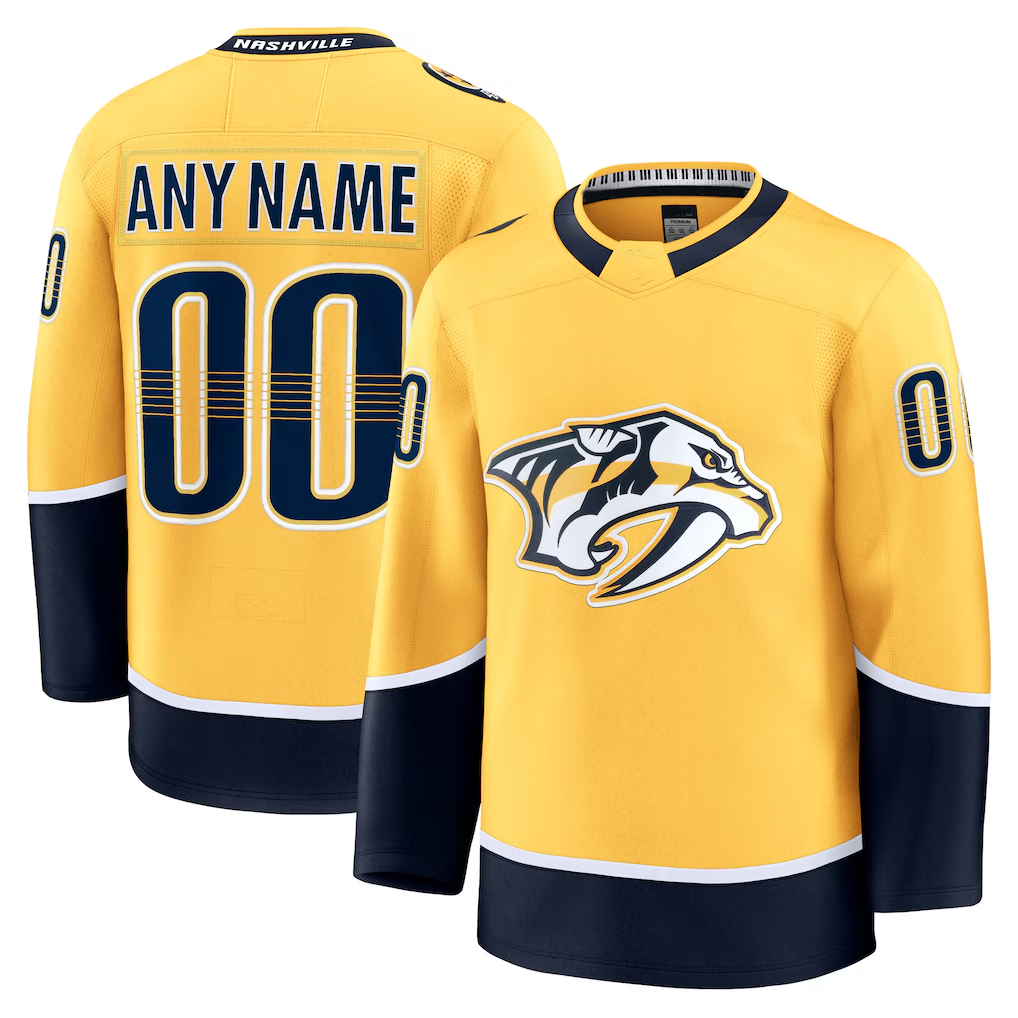 Mdoa Custom N.Predators Gold Home Premium Jerseys