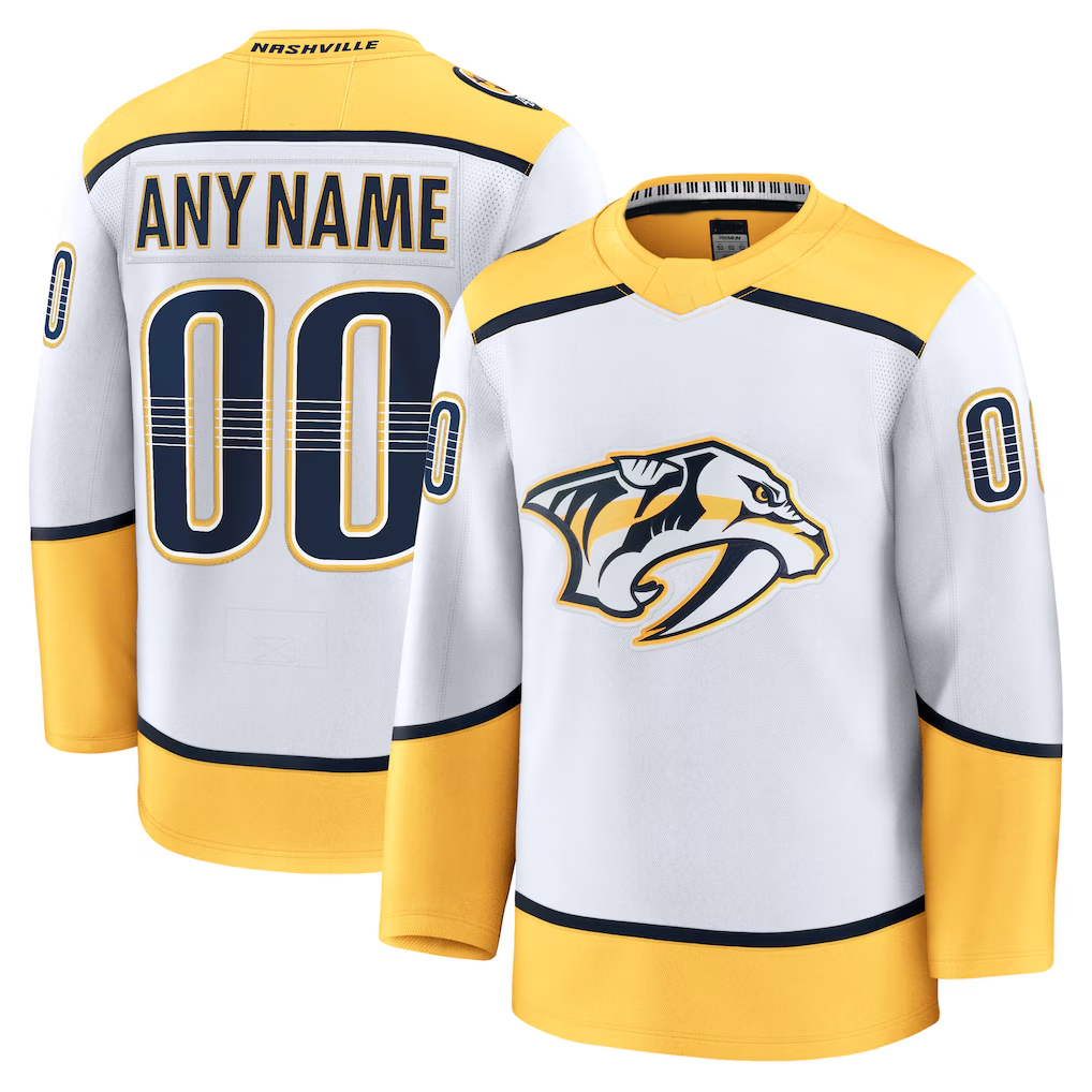Mdoa Custom N.Predators White Away Premium Jerseys