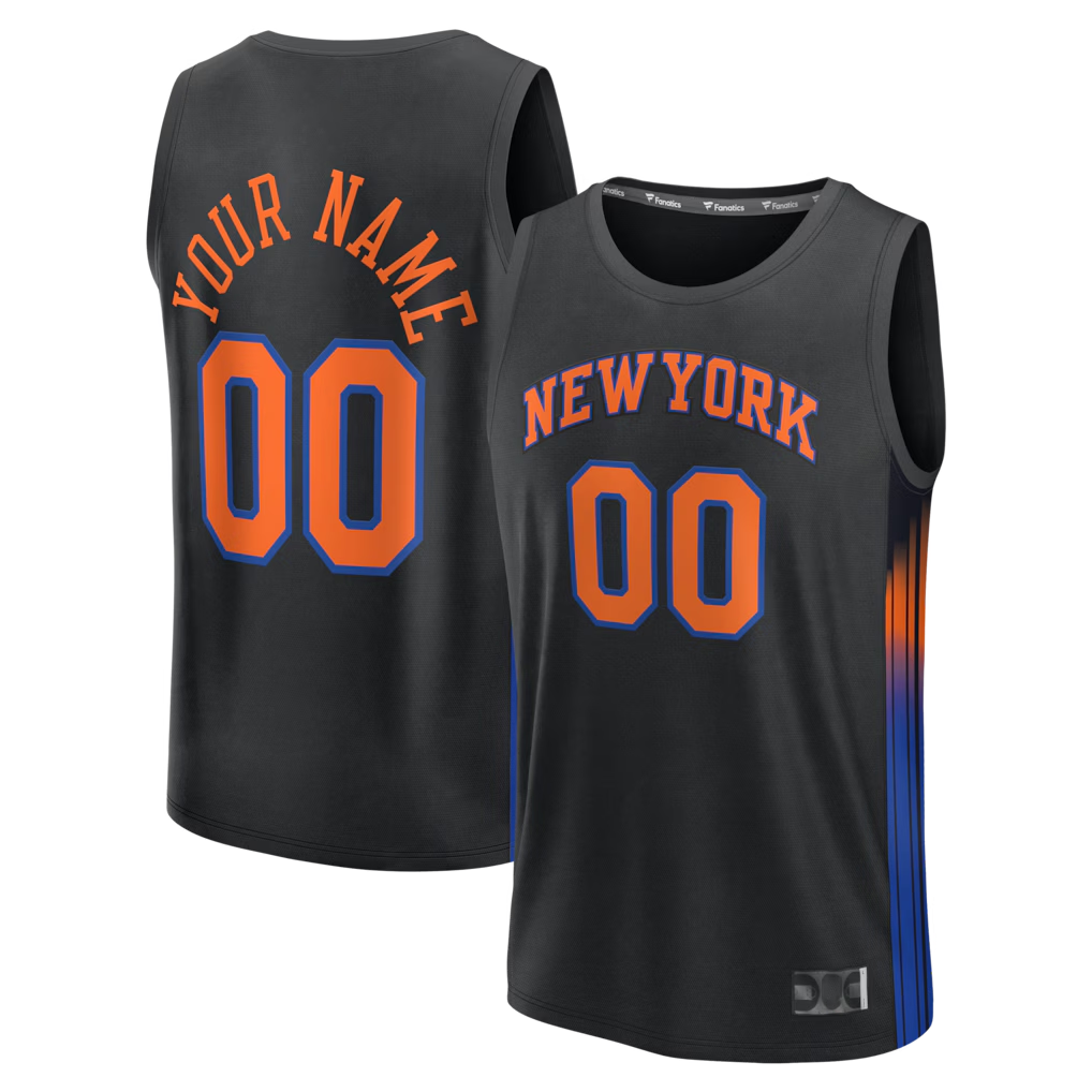 Mdoa Custom NY.Knicks Black Fast Break Jerseys - Icon Edition