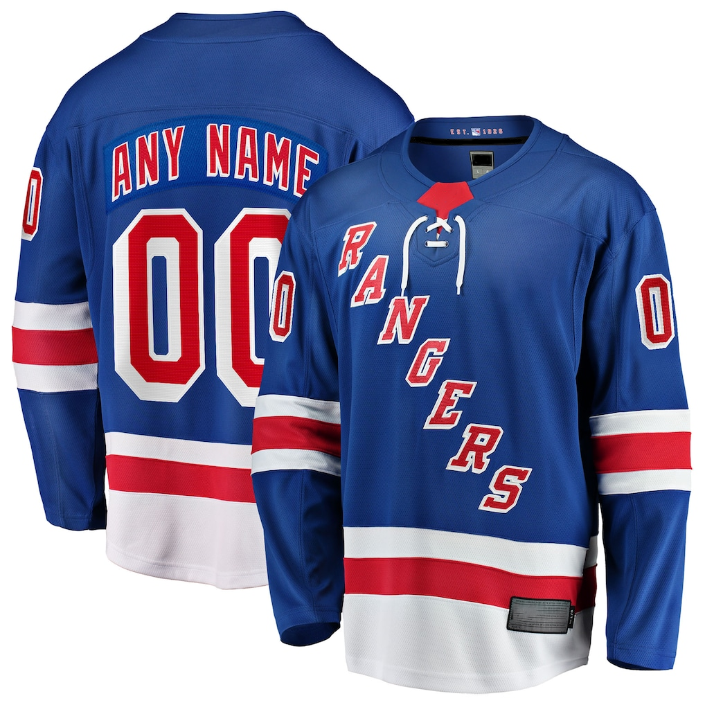 Mdoa Custom NY.Rangers Blue Home Breakaway Jerseys