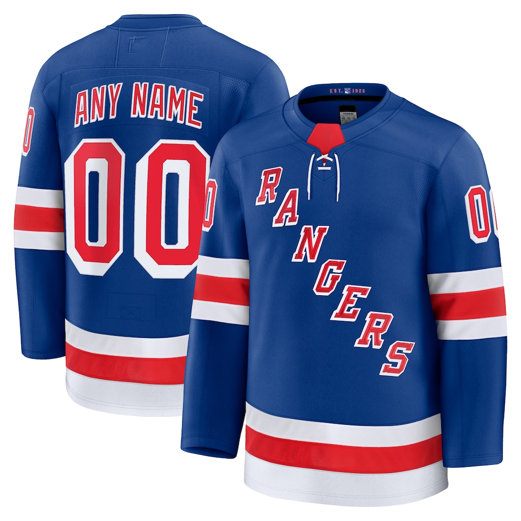 Mdoa Custom NY.Rangers Royal Home Premium Jerseys