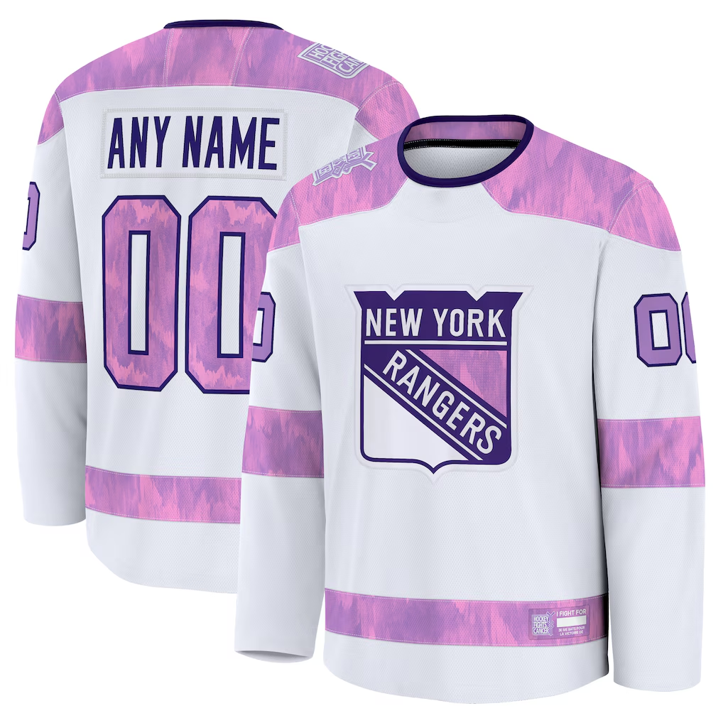 Mdoa Custom NY.Rangers White 2024 Hockey Fights Cancer Practice Jerseys