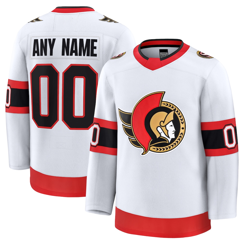 Mdoa Custom O.Senators White Away Premium Jerseys