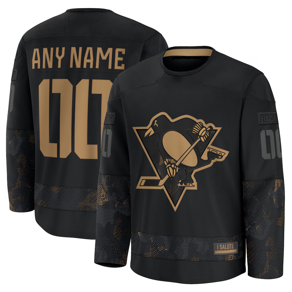 Mdoa Custom P.Penguins Black 2024 Military Appreciation Jerseys