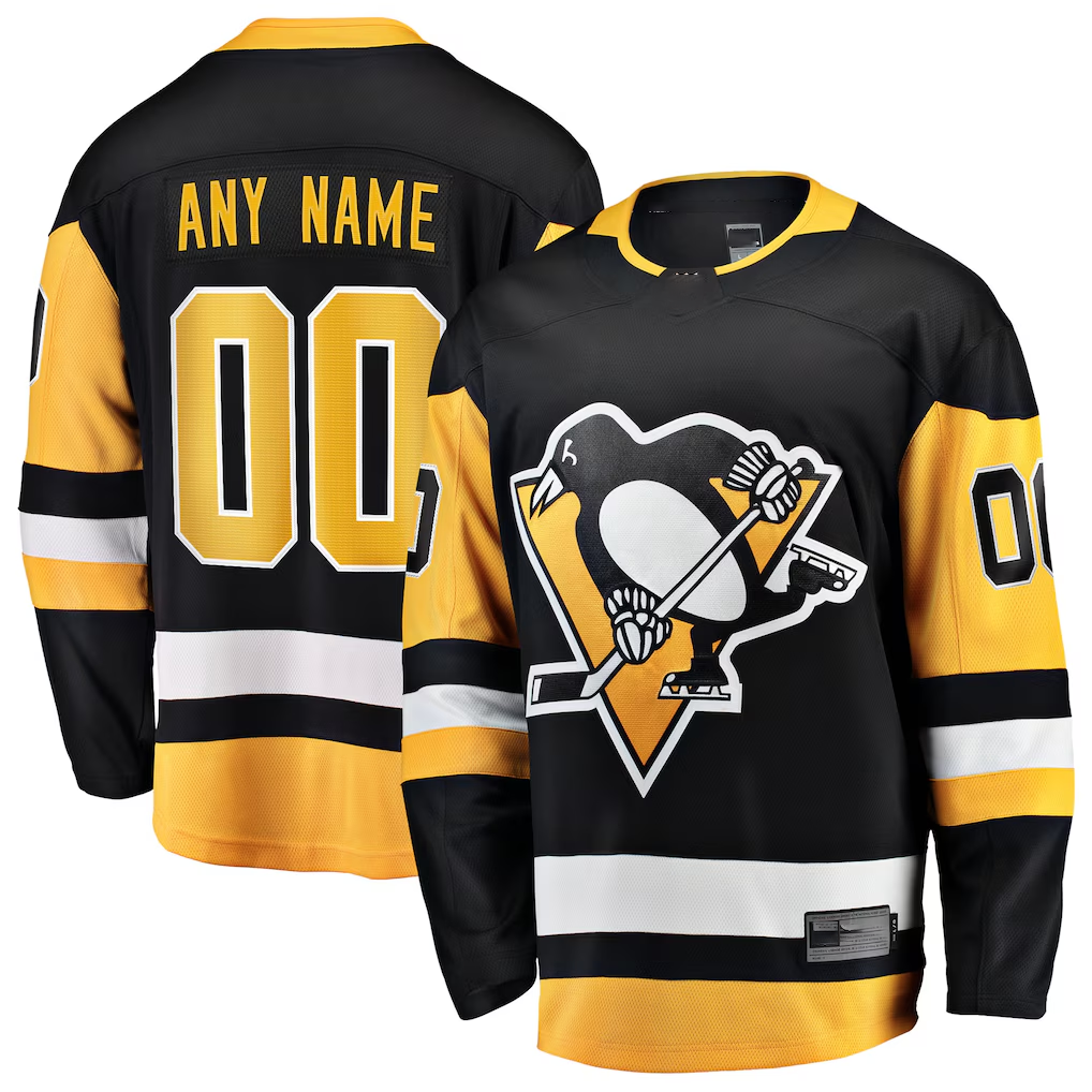 Mdoa Custom P.Penguins Black Home Breakaway Jerseys