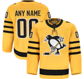 Mdoa Custom P.Penguins Gold Alternate Authentic Pro Jerseys