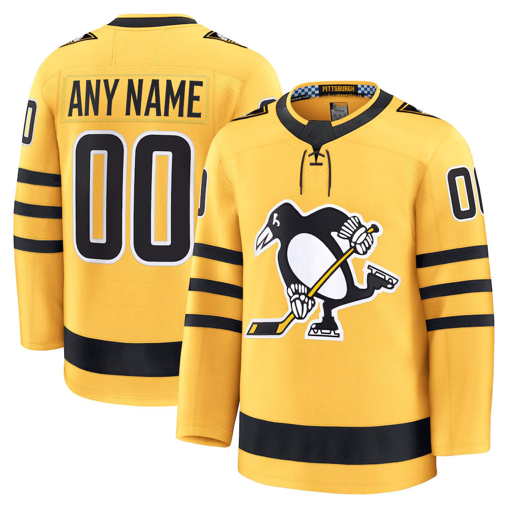 Mdoa Custom P.Penguins Gold Alternate Premium Jerseys