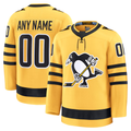 Mdoa Custom P.Penguins Gold Alternate Premium Jerseys