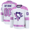 Mdoa Custom P.Penguins White 2024 Hockey Fights Cancer Jerseys