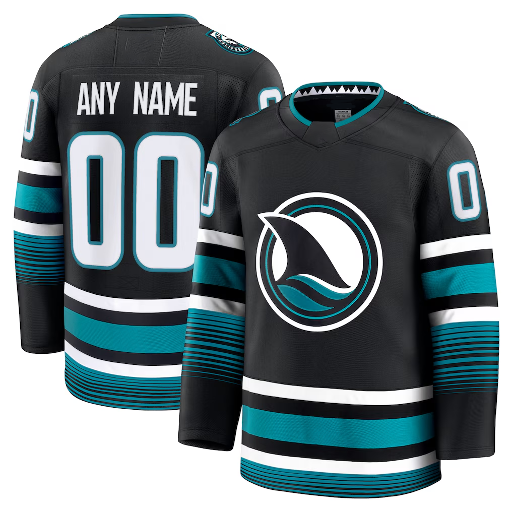 Mdoa Custom SJ.Sharks Black Alternate Premium Jerseys