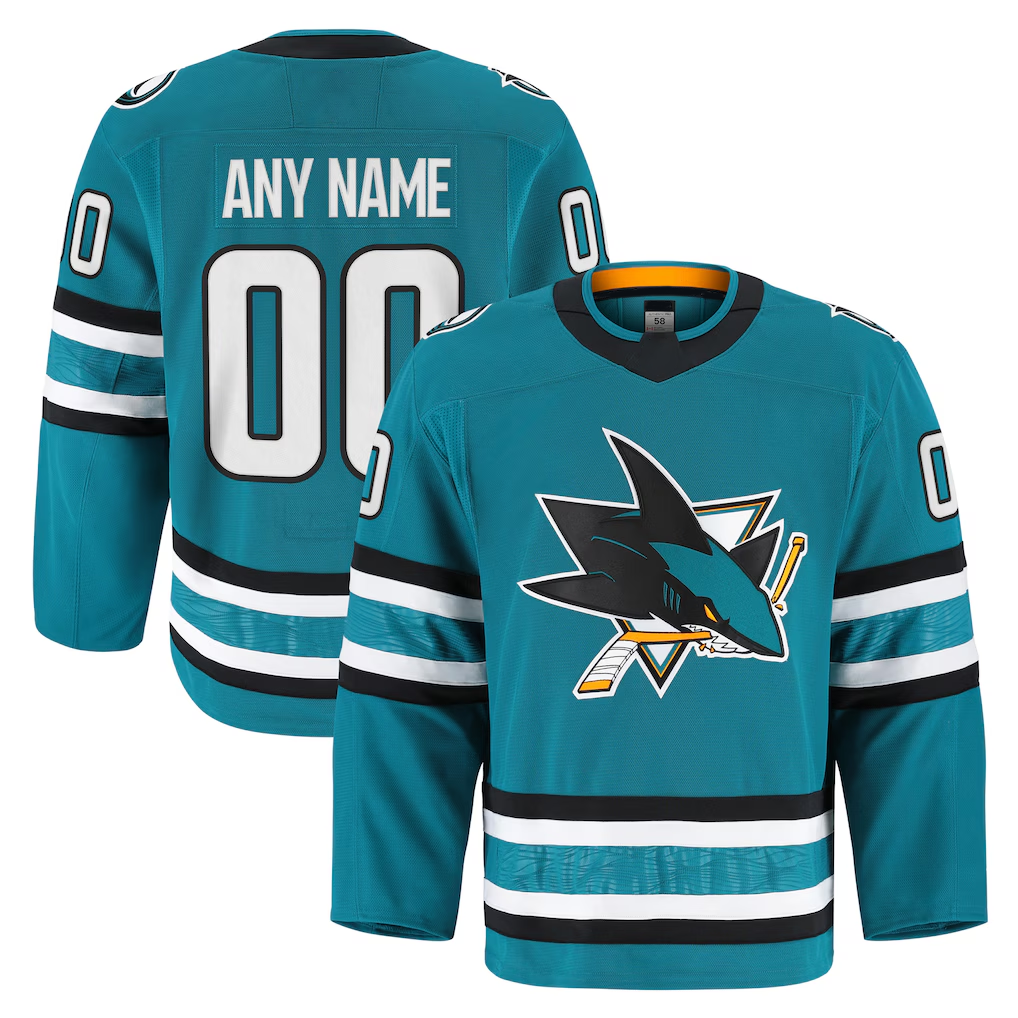 Mdoa Custom SJ.Sharks Teal Home Authentic Pro Jerseys