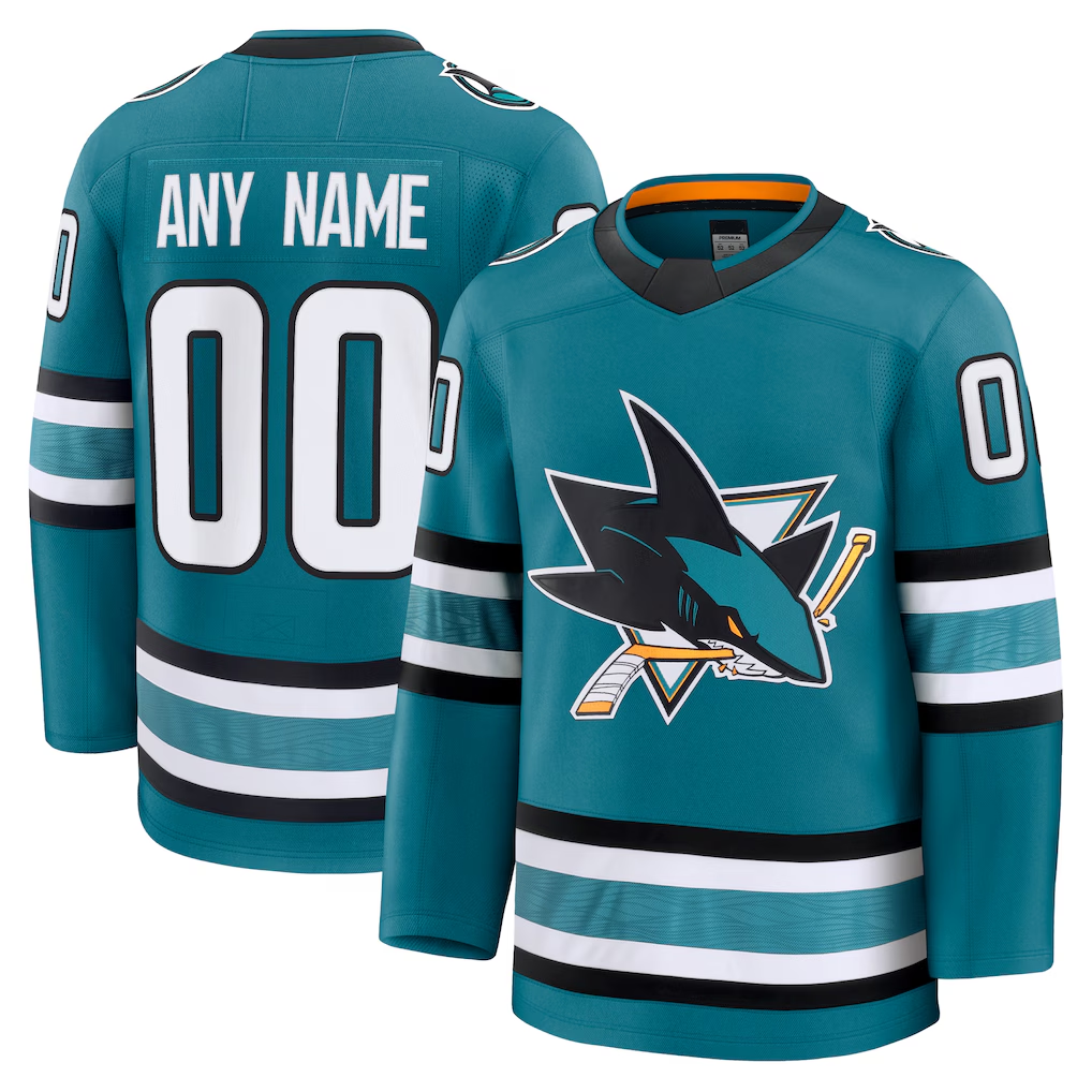 Mdoa Custom SJ.Sharks Teal Home Premium Jerseys