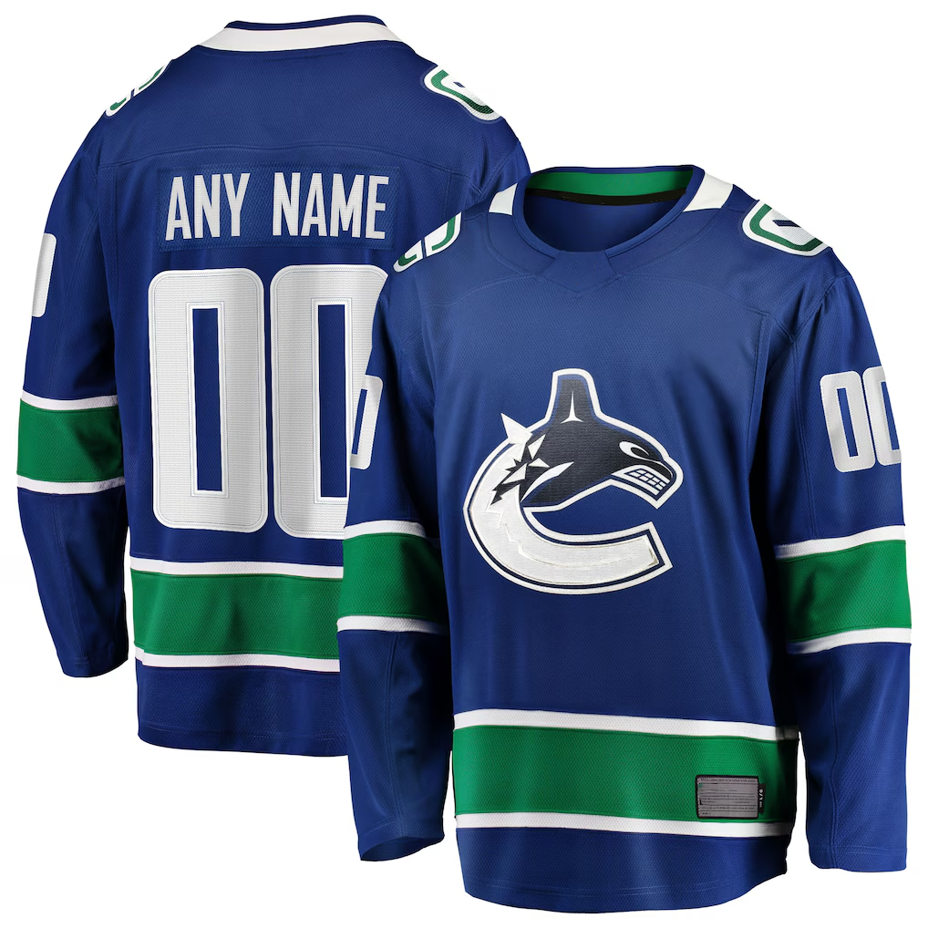 Mdoa Custom V.Canucks Blue Home Team Breakaway Jerseys
